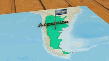 Argentinië kaart en Argentinië vlag video