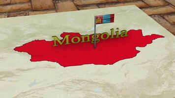 Mongolei Karte und Mongolei Flagge video