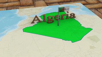 Algerije kaart en Algerije vlag video