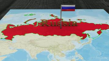 Rusland kaart en Rusland vlag video