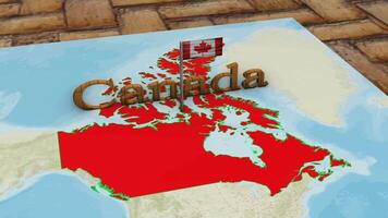 Canadá mapa e Canadá bandeira video