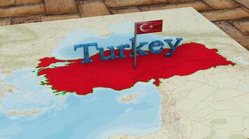 Turkey Map and Turkey Flag video