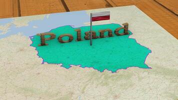 Pologne carte et Pologne drapeau video