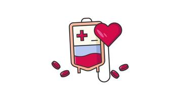 color line Blood Donation animated icon video