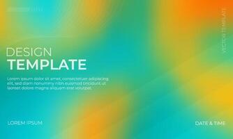 Beautiful Gradient Background in Green Orange and Turquoise Colors vector