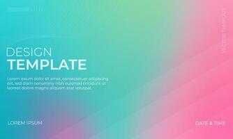 Trendy Gradient Background in Green Pink and Cyan Colors vector