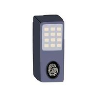 authentication biometric security device cartoon illustration vector