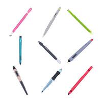 digital pen set cartoon illustration vector