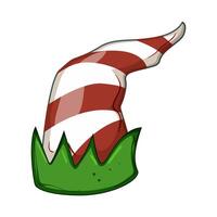 holiday elf santa hat cartoon illustration vector