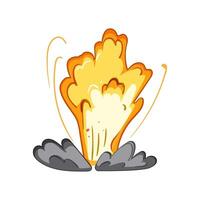 fireball explosion effect cartoon illustration vector