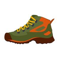 mountains hiking boots female cartoon illustration vector