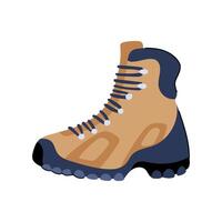 adventure hiking boots male cartoon illustration vector