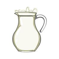 glass milk jug cartoon illustration vector