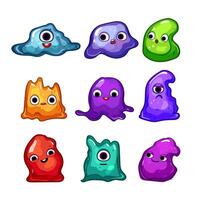 slime character set cartoon illustration vector