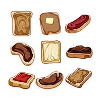 toast jam set cartoon illustration vector