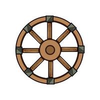 axle wheel ancient cartoon illustration vector