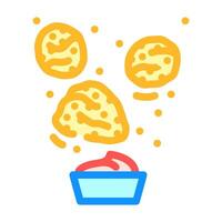 pollo pepitas rápido comida color icono ilustración vector