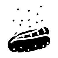 caliente perro rápido comida glifo icono ilustración vector