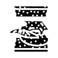 sandwich fast food glyph icon illustration vector