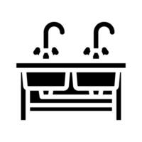 sinks restaurant equipment glyph icon illustration vector