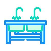 sinks restaurant equipment color icon illustration vector