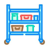 shelving restaurant equipment color icon illustration vector