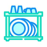 dish rack restaurant equipment color icon illustration vector