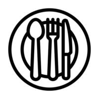 flatware restaurant equipment line icon illustration vector