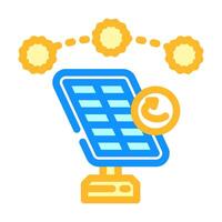 tracking system solar panel color icon illustration vector