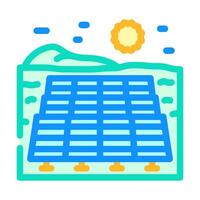 farm solar panel color icon illustration vector