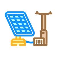 grid integration solar panel color icon illustration vector