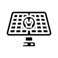 mantenimiento solar panel glifo icono ilustración vector