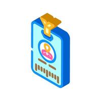 attendee badge isometric icon illustration vector