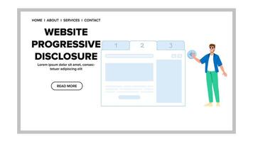 user website progressive disclosure vector