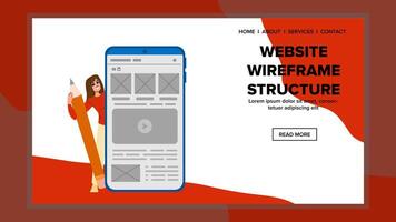 user website wireframe structure vector