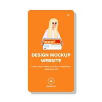 template design mockup website vector