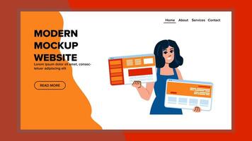 minimalistic modern mockup website vector