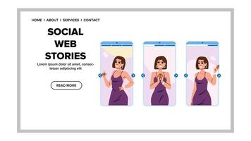 media social web stories vector