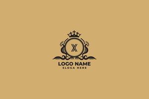 lujo letra X logo diseño vector