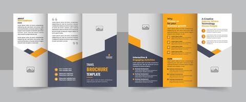 Trifold Travel Brochure Template, Creative business trifold brochure template with modern design vector