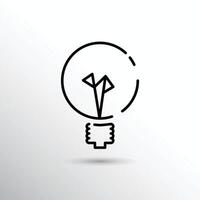 bombilla icono en un blanco antecedentes. idea símbolo. eléctrico lámpara, luz, innovación, solución, creativo pensamiento, línea con editable carrera vector