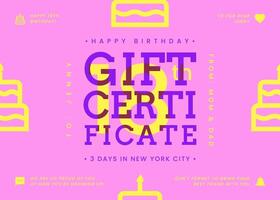 Minimalist 18th Birthday Gift Certificate Card Template