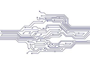 Abstract futuristic circuit board technology background. Circuit board with various technology elements. vector