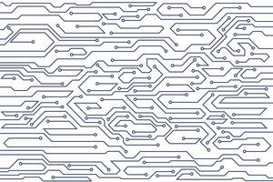 Abstract futuristic circuit board technology background. Circuit board with various technology elements. vector