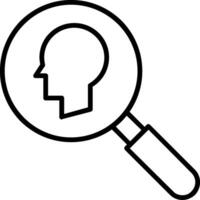 Intelligent Search Line Icon vector