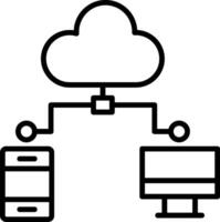 Cloud Computing Line Icon vector