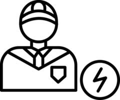 icono de línea de electricista vector