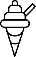 icono de línea de helado vector