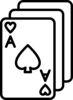 Card Game Line Icon vector