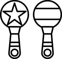 icono de línea de maracas vector